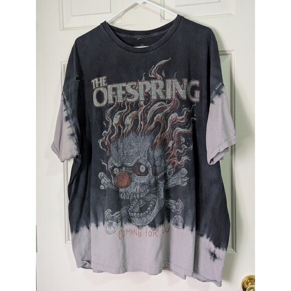 VTG Offspring T Shirt "Coming For You" Mens XL Black Gray Bleach Tie Dye Clown - Picture 2 of 6